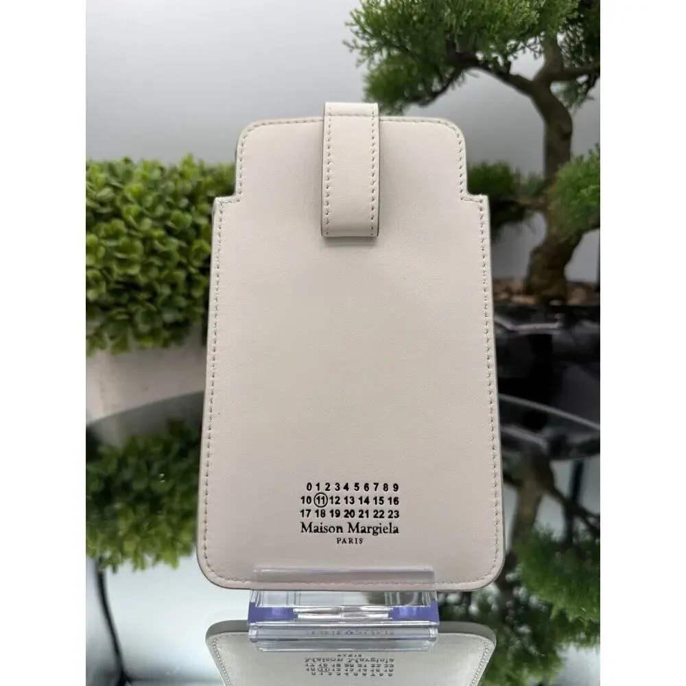 Maison Margiela off-white leather phone pouch